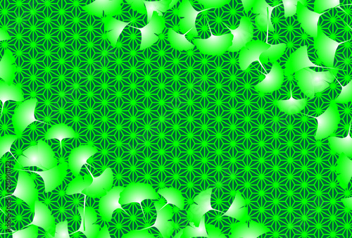 Background Wallpaper Vector Illustration Design Image Japan China Asia Free Size 背景 壁紙 ベクター イラスト デザイン 無料 無料素材 バックグラウンド フリー素材 イメージ 和風素材 日本 伝統模様 麻葉紋様 イチョウの葉 紅葉 秋の素材
