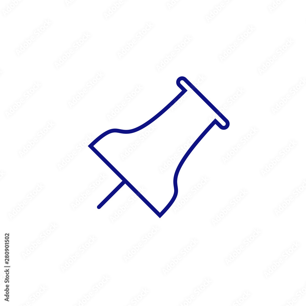 Vector push pin icon, Pushpin icon. Push pin vector illustration for graphic design. Push pin Isolated. Vector EPS10 pin symbol 