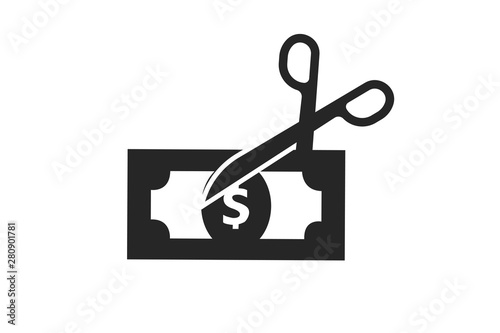 Modern Cost Cutting or reduce Icons, tax reduce icon 