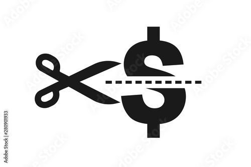 Modern Cost Cutting or reduce Icons, tax reduce icon 