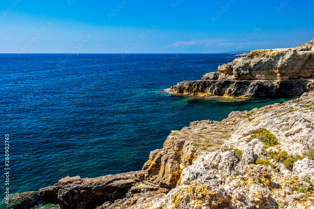 Punta Ristola coastline near Santa Maria di Leuca, Province of Lecce, Apulia, Italy