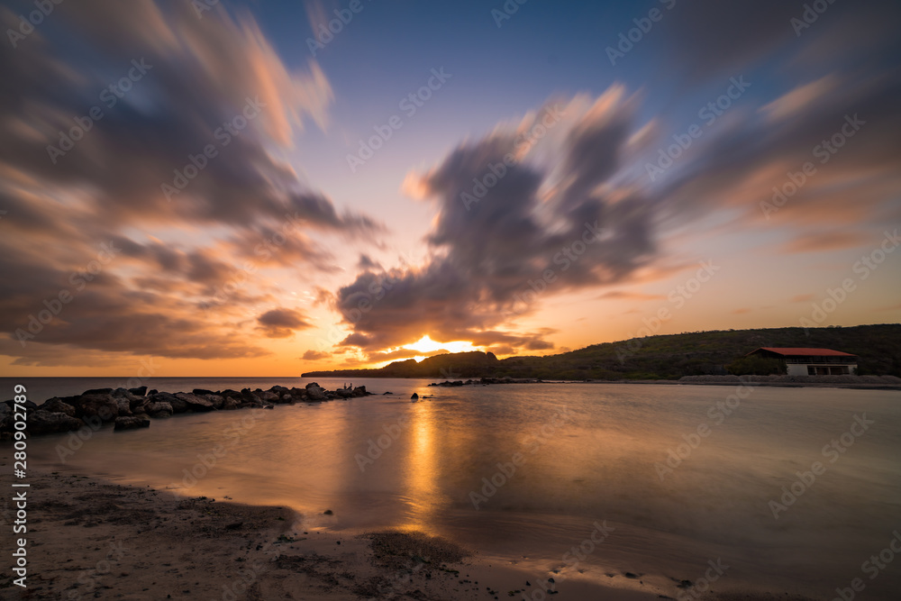 Sunset at the beach Views around the Caribbean island of Curacao Sunset at the beach Views around the Caribbean island of Curacao