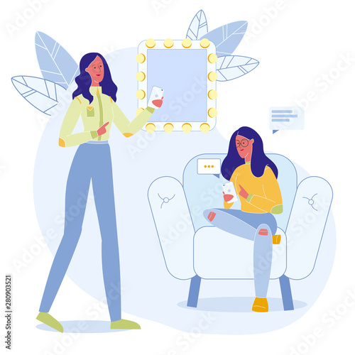 Online Communication Flat Vector Illustration
