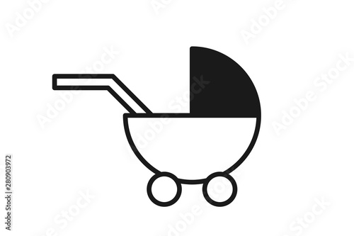 baby stroller icon vector
