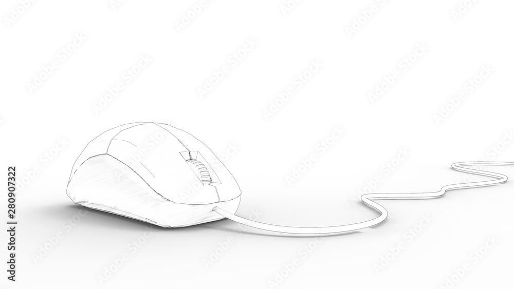3D rendering of a computer mouse isolated in white studio background 3D rendering of a computer mouse isolated in white studio background