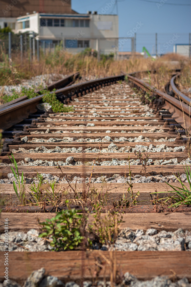 Train railroad in Barreiro,  transportation, Lisbon, Portugal