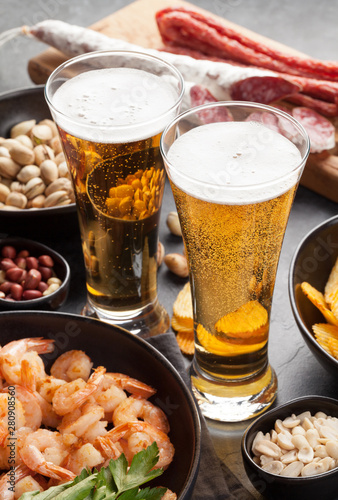 Draft beer and snacks