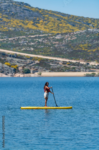 Stand up paddle on a lake © homydesign