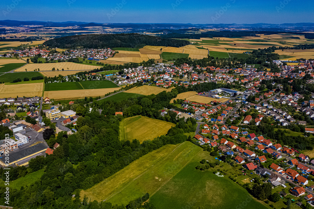Das Dorf Frielendorf in Hessen aus der Luft