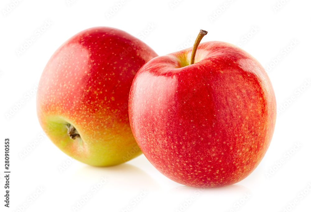 Two apples in closeup on white Two apples in closeup on white