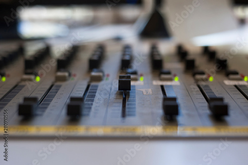 Sound studio in the local radio station