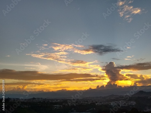 sunset in mountains