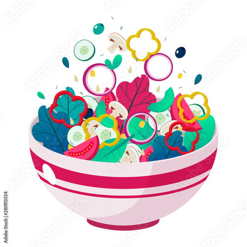 Bowl of vegetable salad. Concept of healthy food.