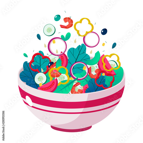 Bowl of vegetable salad. Concept of healthy food.