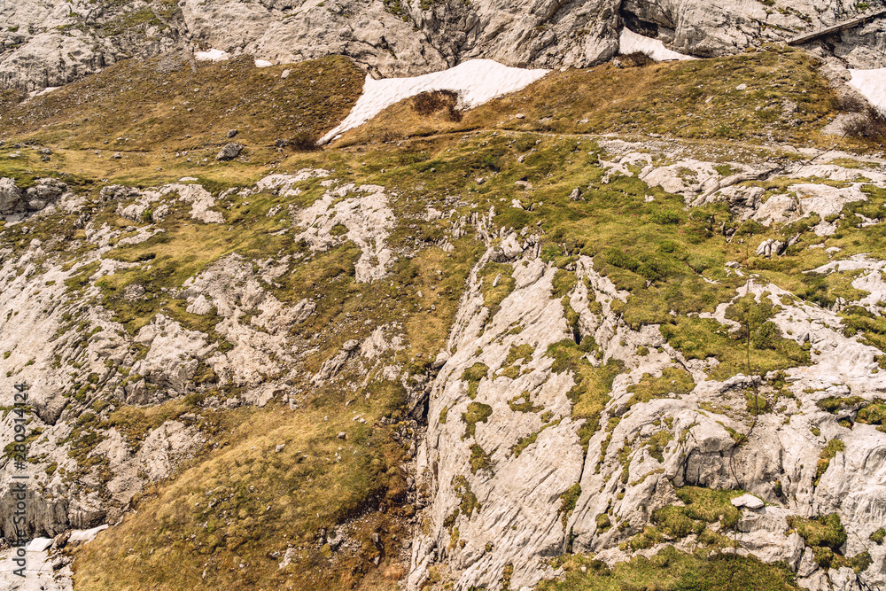 Scenic landscape with track on rocky mountain Scenic landscape with track on rocky mountain