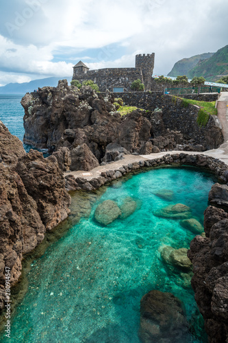 Natural swimming pool lagoon at Porto Moniz, Madeira, Portugal