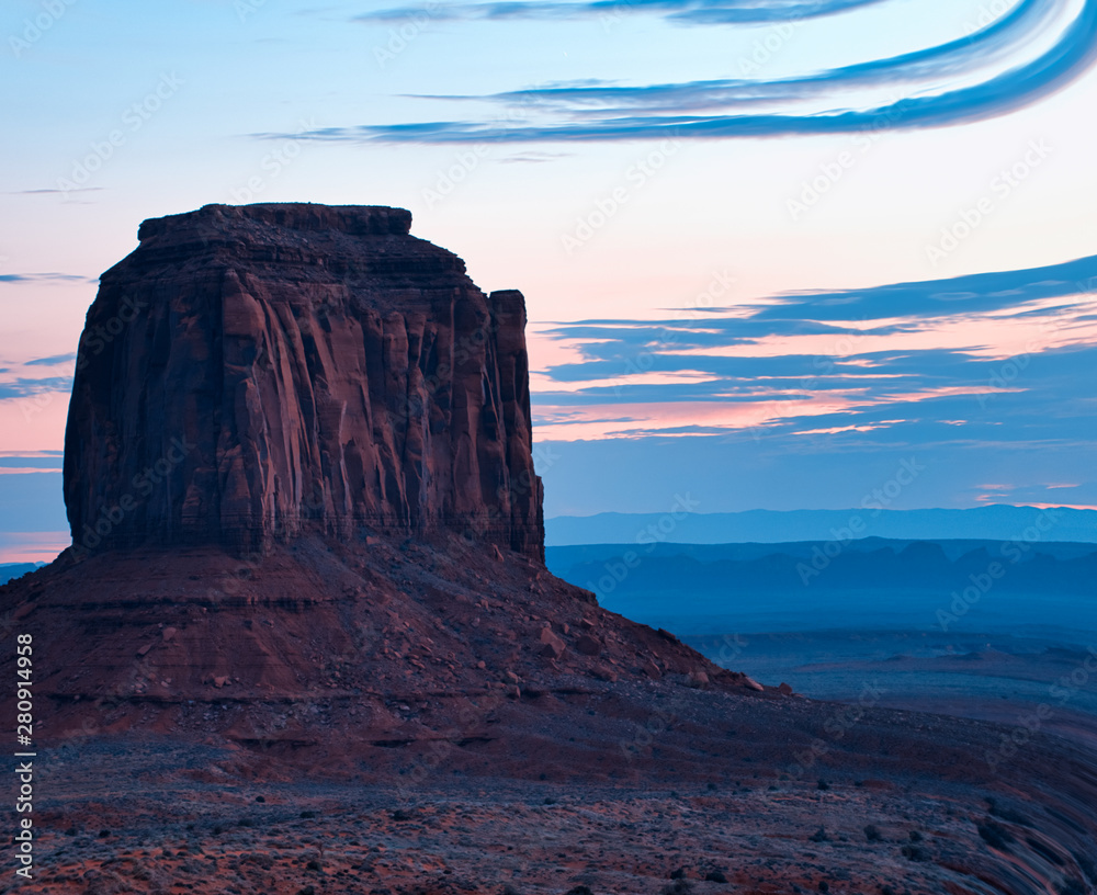 Fototapeta premium Monument Valley at sunrise, aerial view
