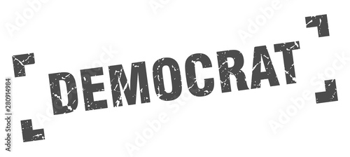 democrat stamp. democrat square grunge sign. democrat