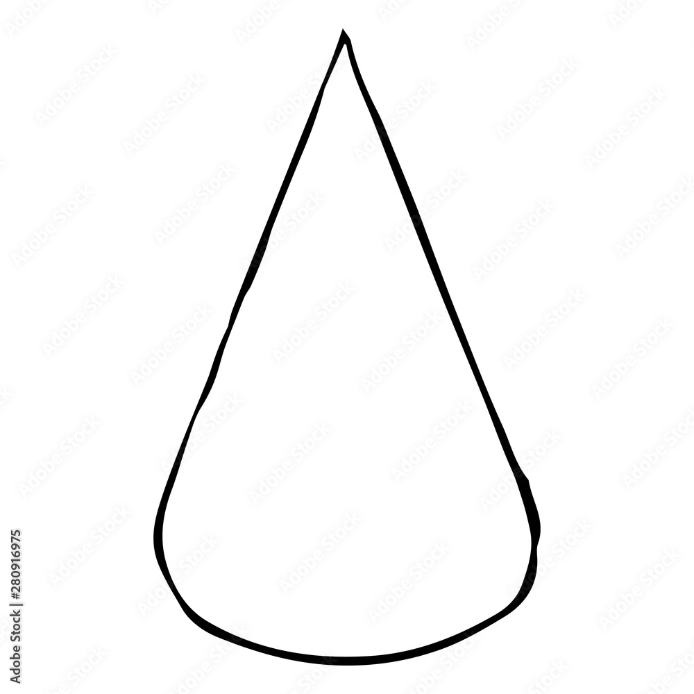 Mechanical drawing of cone. Simple isolated geometrical object for ...