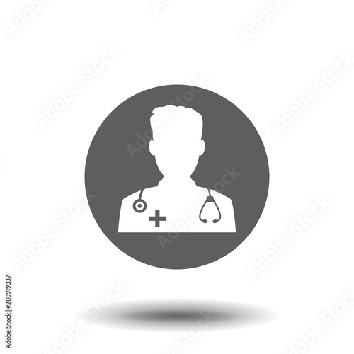 Medical Doctor Icon - Male Health Care Physician With Stethoscope Vector illustration