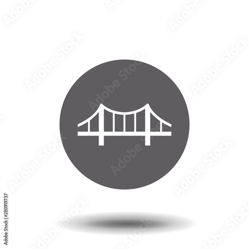 Bridge icon vector. Building symbol. Architecture pictogram, flat vector sign. Simple vector illustration for graphic and web design.