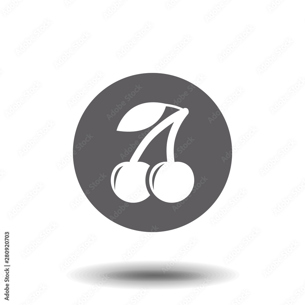 Cherry twins, illustration icon. Flat design. Simple vector illustration for graphic and web design. EPS 10 Cherry twins, illustration icon. Flat design. Simple vector illustration for graphic and web design. EPS 10