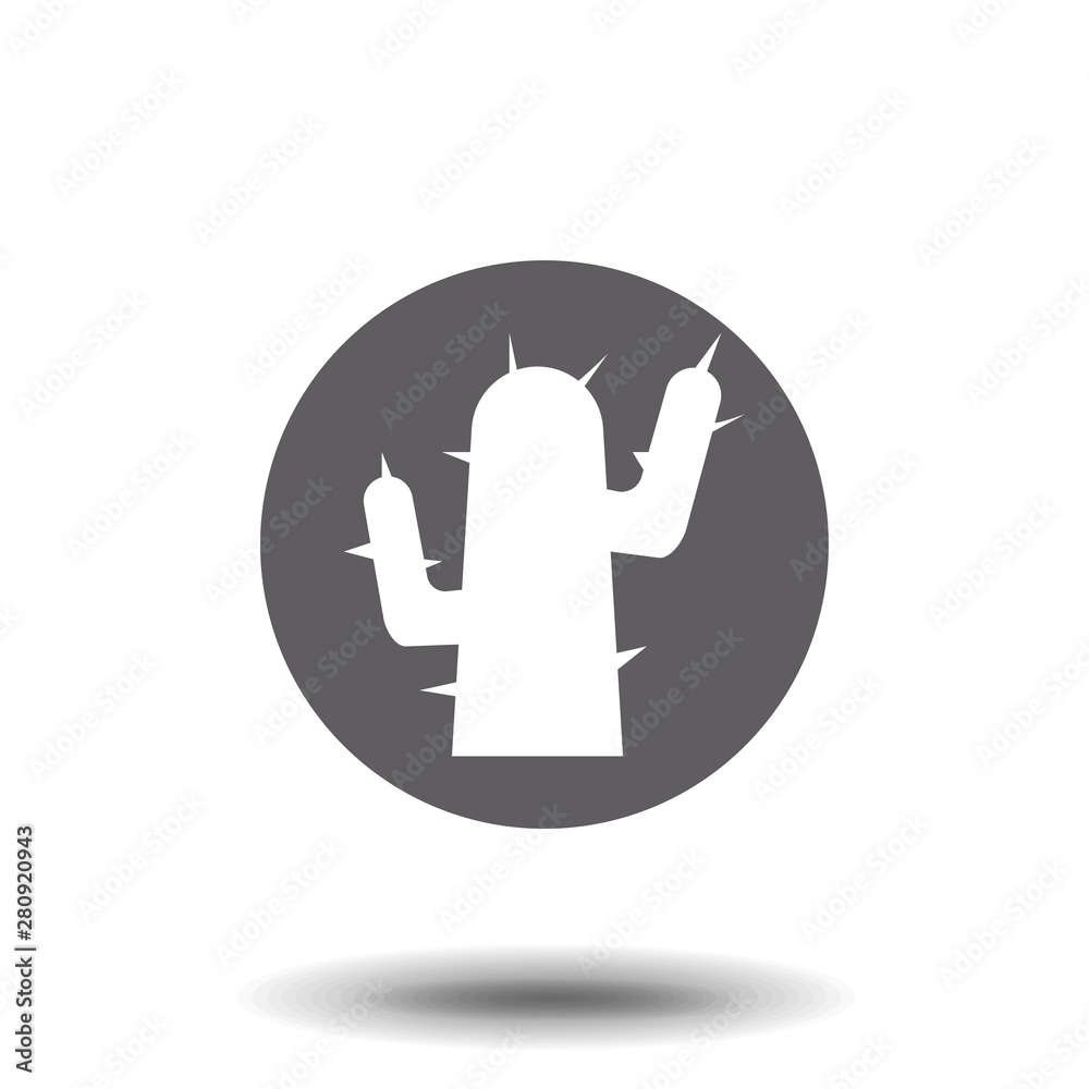 Cactus icon flat. Illustration isolated. Vector grey sign symbol Cactus icon flat. Illustration isolated. Vector grey sign symbol