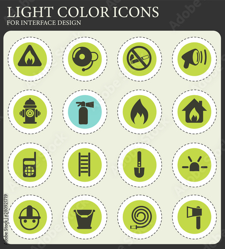 fire brigade icon set