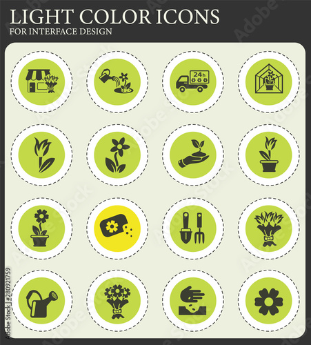 flowers icon set