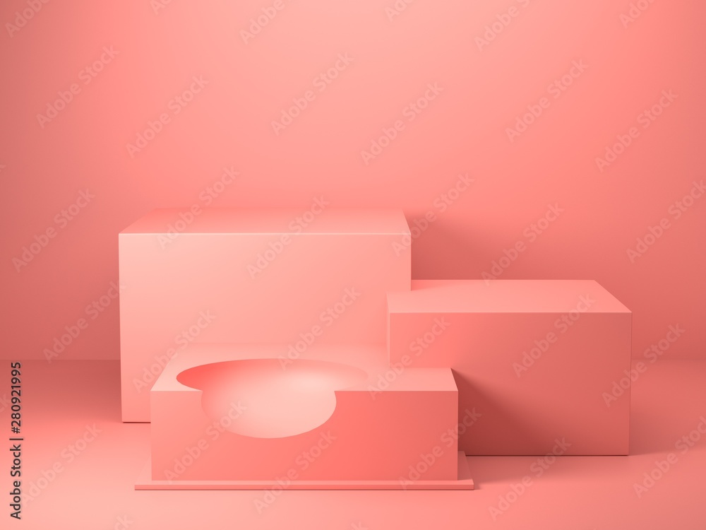 3d Render image of abstract pink color geometric shape background, modern minimalist mockup for podium display or showcase 3d Render image of abstract pink color geometric shape background, modern minimalist mockup for podium display or showcase