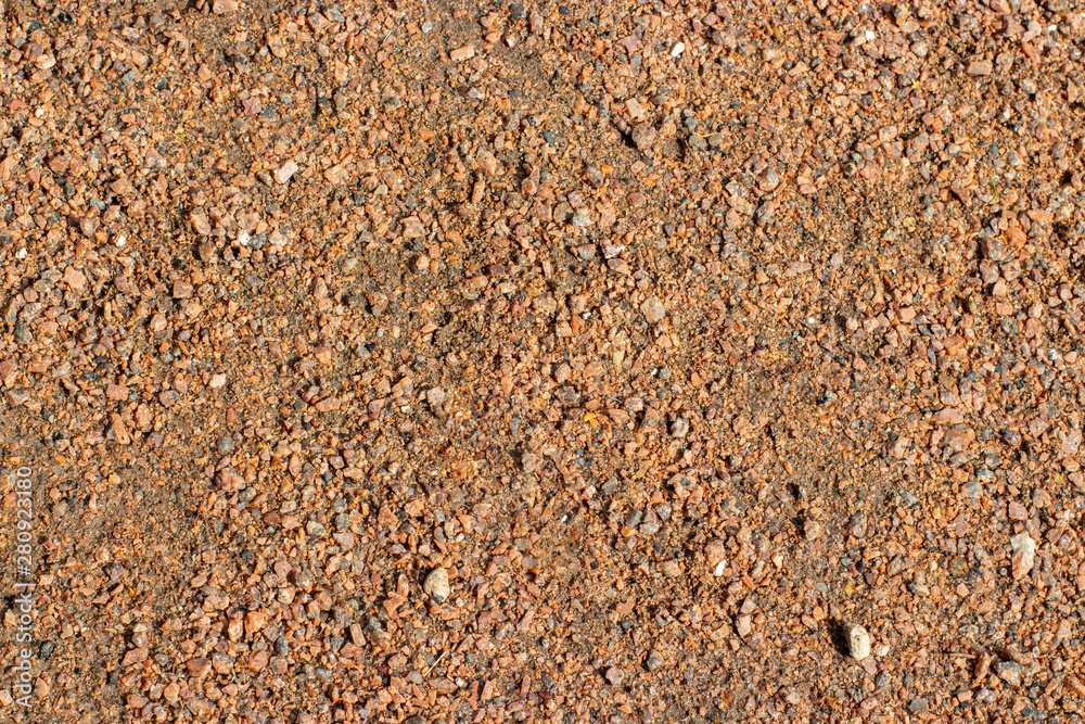 Soft covering of a walking trail gravel crushed stone crumb texture Soft covering of a walking trail gravel crushed stone crumb texture