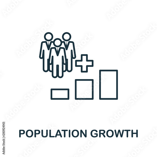 Population Growth outline icon. Thin line style from icons collection. Pixel perfect simple element population growth icon for web design, apps, software, print usage