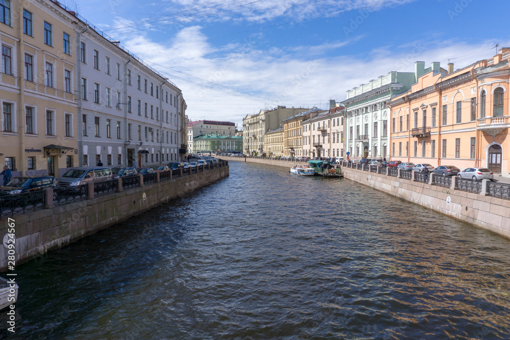River Moika, Saint Petersburg. River navigate