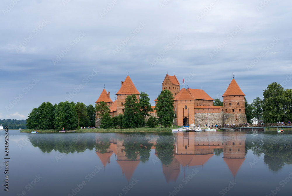 Medieval Castle of Trakai, Lithuania. Reflection