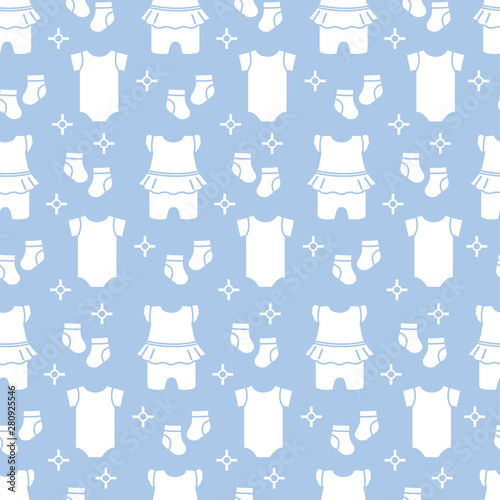 Seamless pattern with baby clothes.