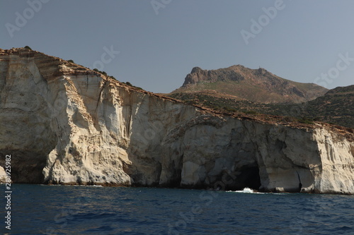 caves on Milos coastline