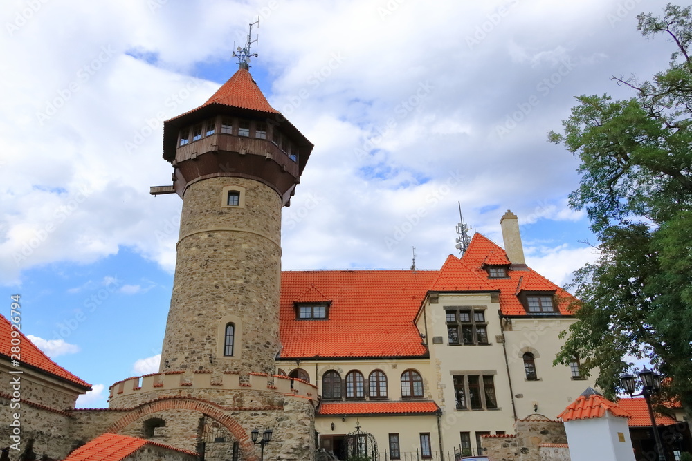 Obraz premium Castle Hnevin in city Most in Czech Republic