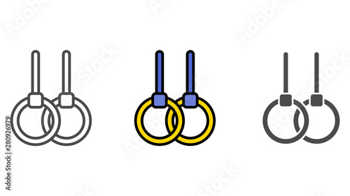 Gymnastic ring vector icon sign symbol