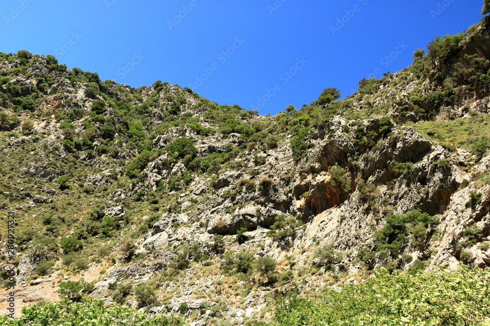 Trail in Kollita gorges (Moudriano, Poros, Moundros gorge), Crete, Greece Trail in Kollita gorges (Moudriano, Poros, Moundros gorge), Crete, Greece