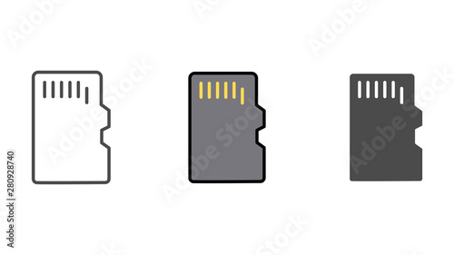 Memory card vector icon sign symbol