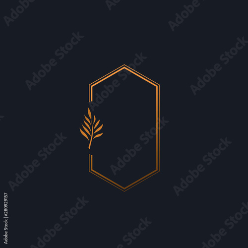 Feminine logo in black, gold