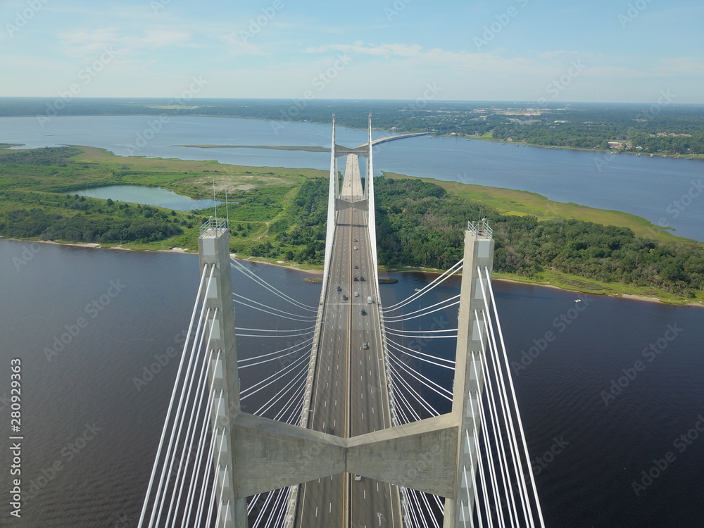 Obraz premium Dames Point Bridge, Over