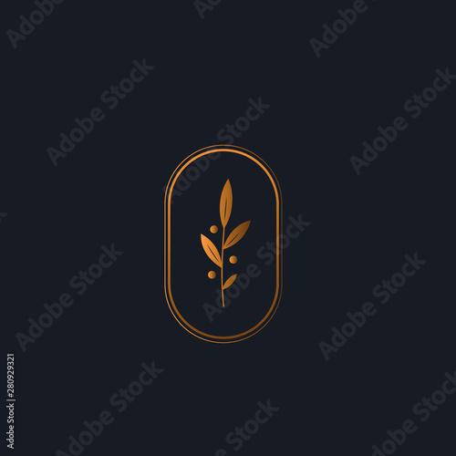 Feminine logo in black, gold