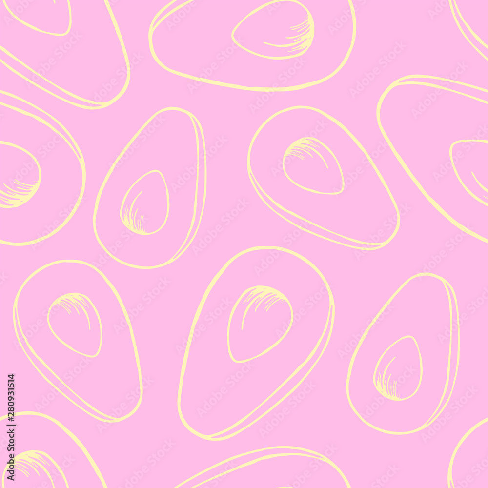 Avocado line seamless pattern Avocado line seamless pattern