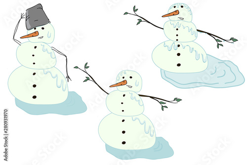 A set of snowmen.