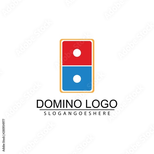Domino card logo design illustration vector