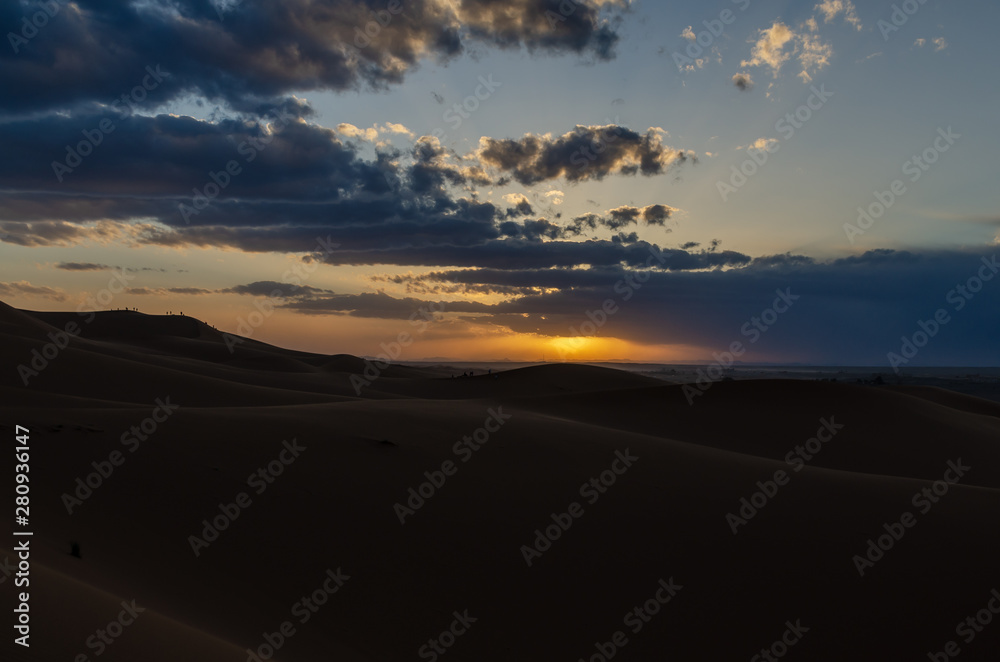 Tramonto sulle dune di Merzouga
