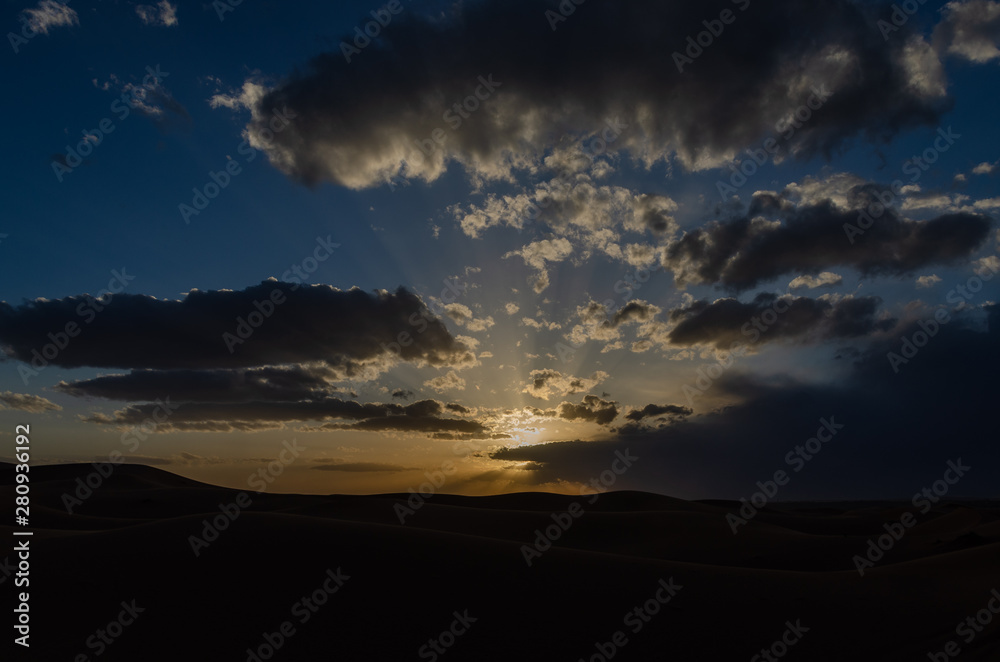 Tramonto sulle dune di Merzouga