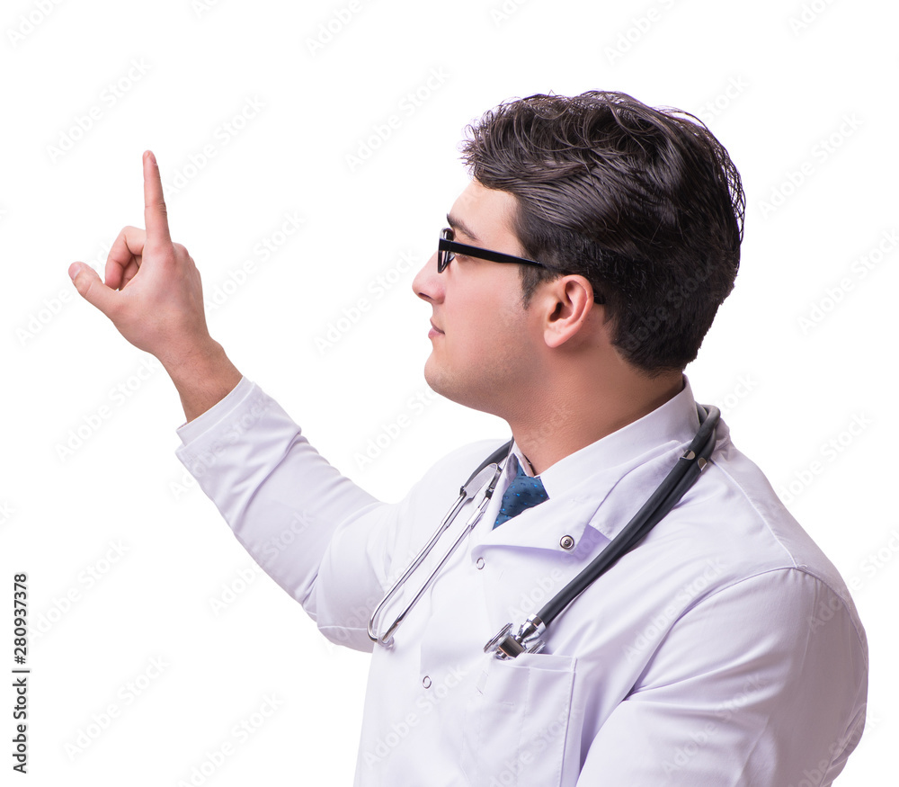 Young male doctor isolated on white background Young male doctor isolated on white background