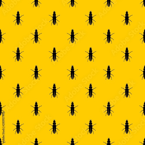 Beetle insect pattern seamless vector repeat geometric yellow for any design